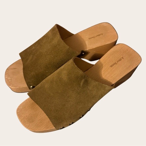 & other stories STUDDED SUEDE WOODEN CLOGS size 38 - Picture 5 of 9